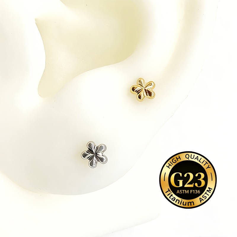 Exquisite Daisy Stud Earring, G23 Titanium Floral Design